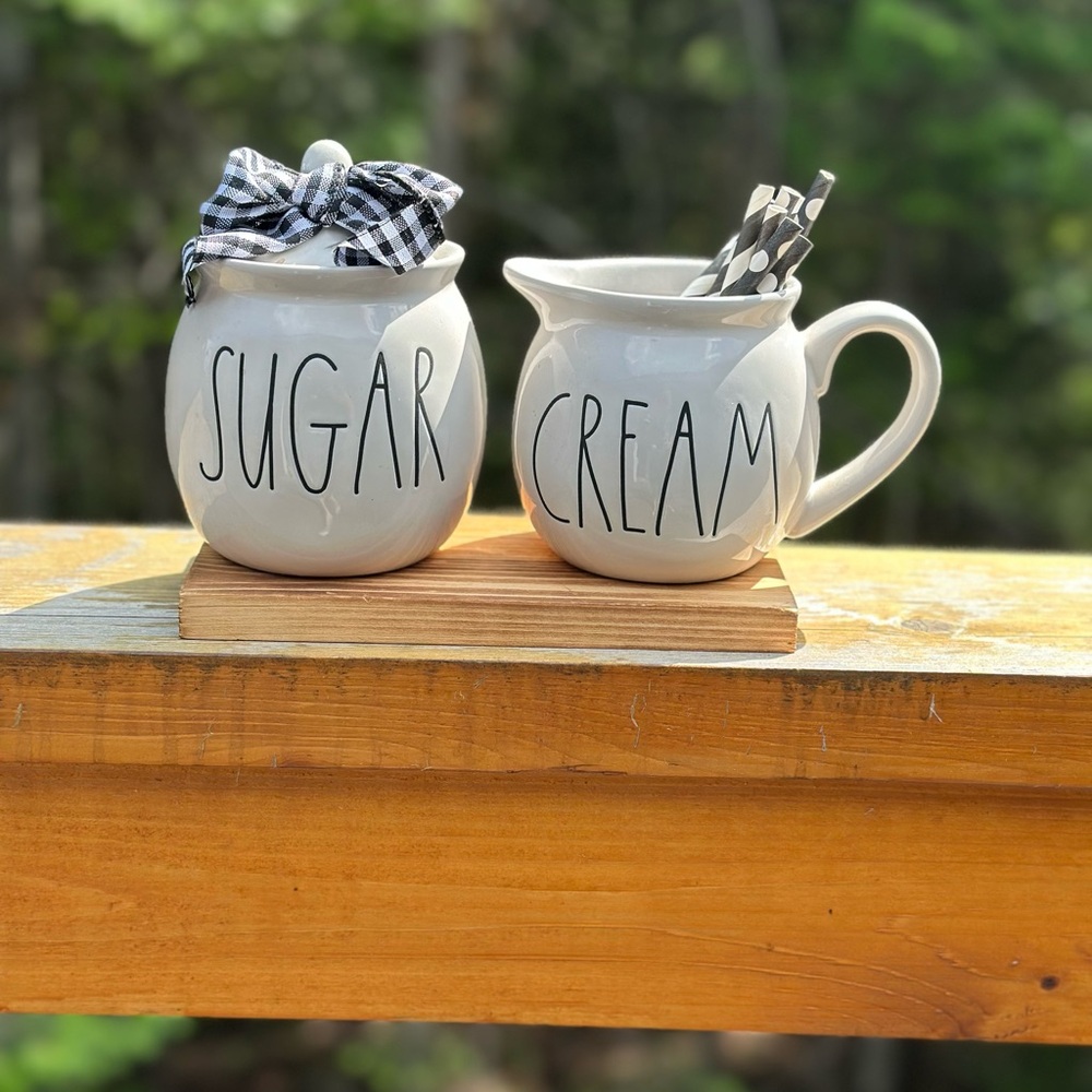 Rae Dunn White Serveware Cream and Sugar Set